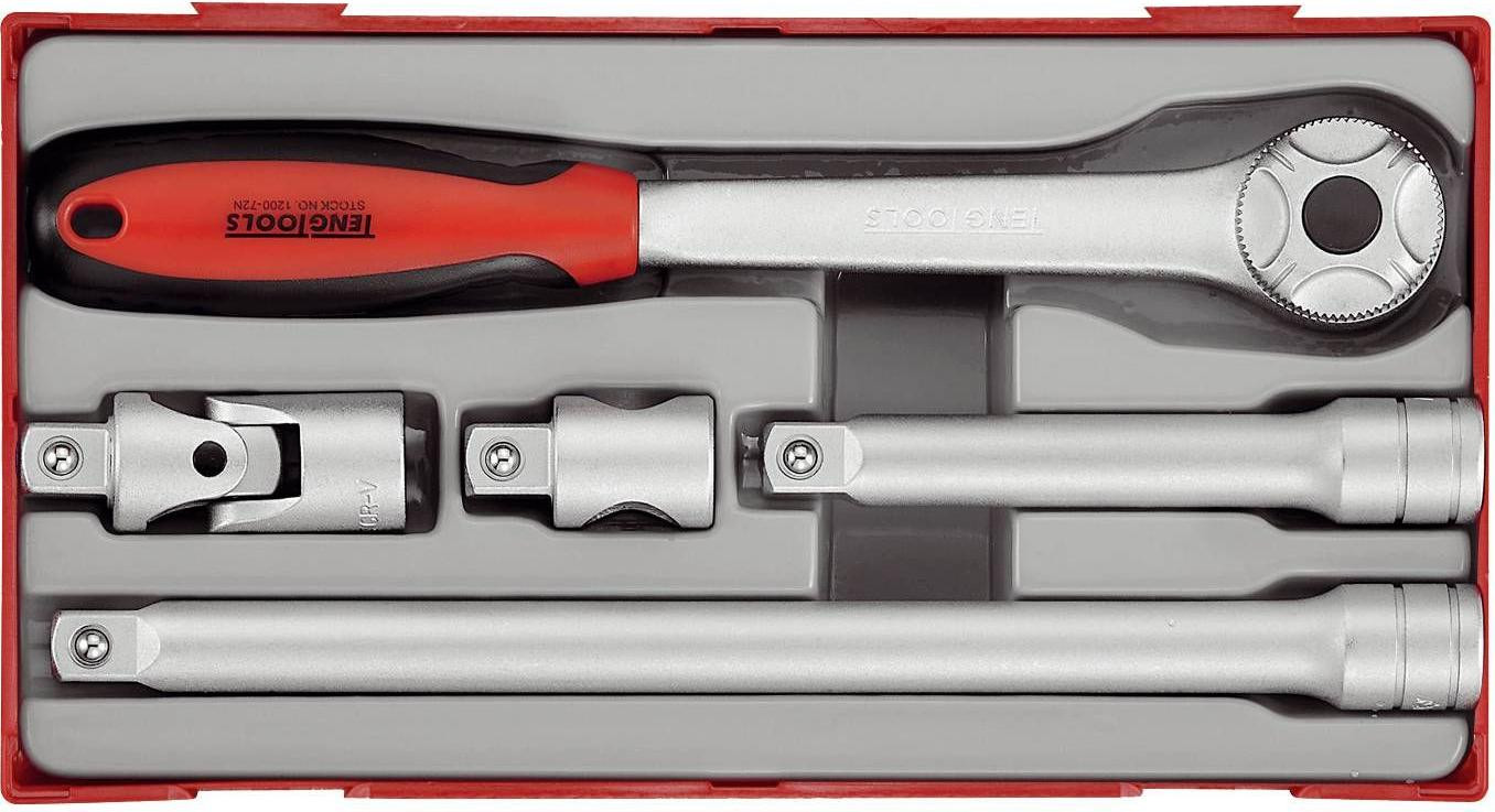 Teng Tools TT1205 set met ratelkoppen, 1 inch vierkant
