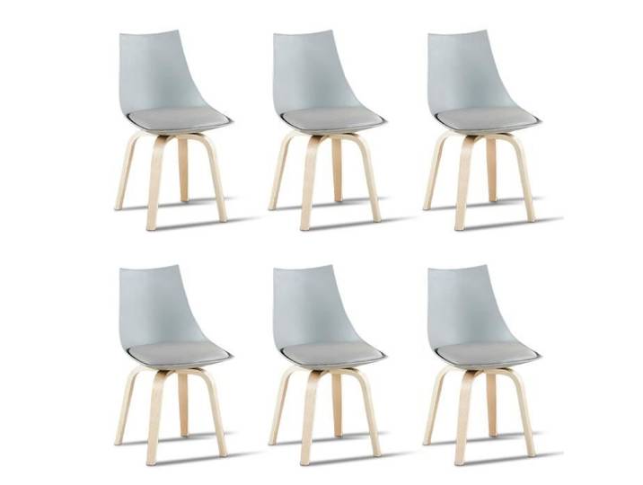 Lot de 6 chaises scandinaves grises - Nicosie