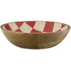 Schale   ¦ holzfarben ¦ Holz,Emaille ¦ Maße (cm): H: 7  Ø: 25.0