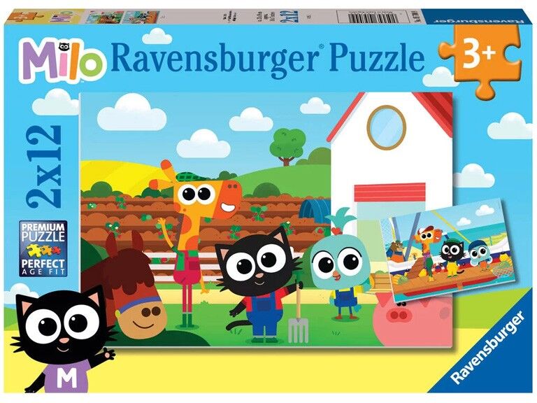 Ravensburger Puzzles 2x12 pièces - Fermier ou pêcheur ? / Milo