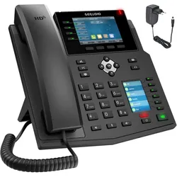 Gequdio GX5+ IP-Telefon Set mit Netzteil, Telefon, Schwarz