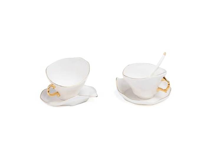 Seletti Meltdown Porzellan Teetasse, Untertasse und Löffel, 2er Set