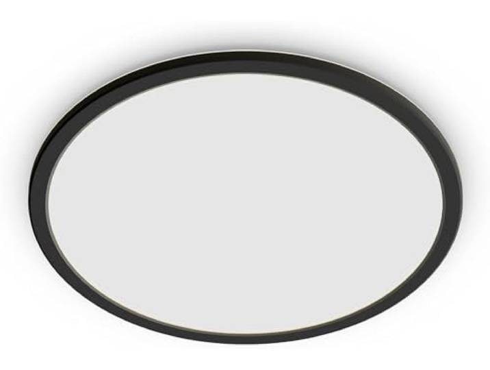 Philips LED Badezimmer Deckenleuchte Superslim (18 W), 3 Lichteinstellungen, warmweißes Licht, dimmen ohne Dimmer, IP44 Schutz, schwarz, 30cm