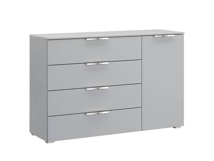Sideboard x4+1 120 x 81 x 42cm Grau/Seidengrau Chrom