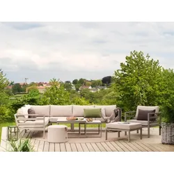 Brafab Weldon-Talance-Kotte Loungeset, Aluminium khaki, inkl. Polster in sand
