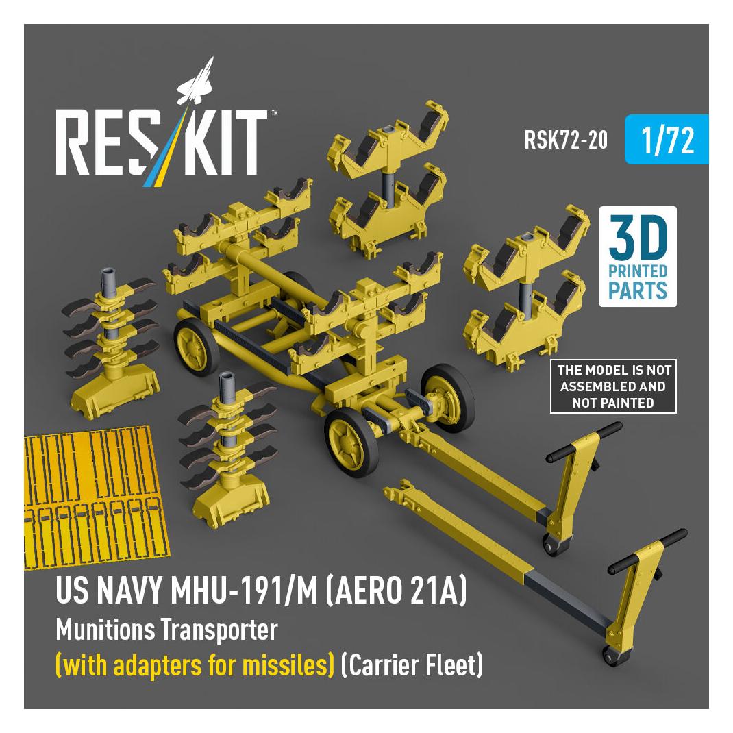 ResKit US NAVY MHU-191/M (AERO 21A) Munitions Transporter (with adapters for missiles) (Carrier Fleet, C-13 (RSK72-0020)