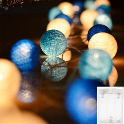 Inspire Daily Merch Cotton Thread Ball LED String Lights, Home Decoration Lamp, Party Wedding Color Light String Christmas Decorations blue 6m 40leds