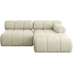 ECKSOFA modulares Sofa Razon-L1 - 190x160x70 cm Beige Velours