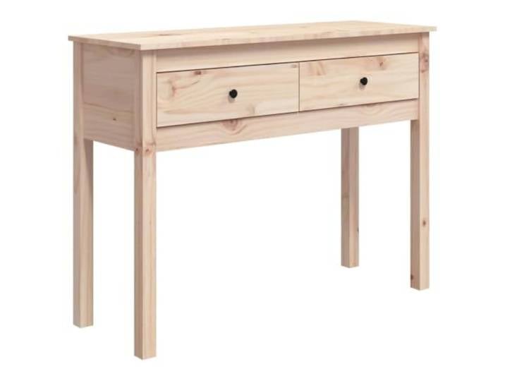 Konsolentisch aus massivem Kiefernholz, 100x35x75 cm, 2 Schubkästen, für Massivholz, 2 Schubladen, stabiler Rahmen, Tischplatte für Dekoration, Montage mit Anleitung, Wandbefestigung