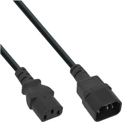 InLine, Verlängerungskabel, 40er Bulk-Pack  Kaltgeräteverlängerung, C13 auf C14, schwarz, 1,5m (1.50 m, CEE 7/4)