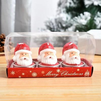 Uplift Picks Festive Christmas Decorative Candle Set Santa Snowman Tree Holiday Candles Pack Of 3 b