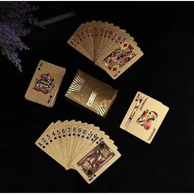 Inspired Finds EuroGold Waterproof 24K Gold Foil Luxury Playing Cards PVC Poker Deck euro
