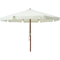 Helloshop26 - Sonnenschirm mit Holzstange 330 cm sandweiß