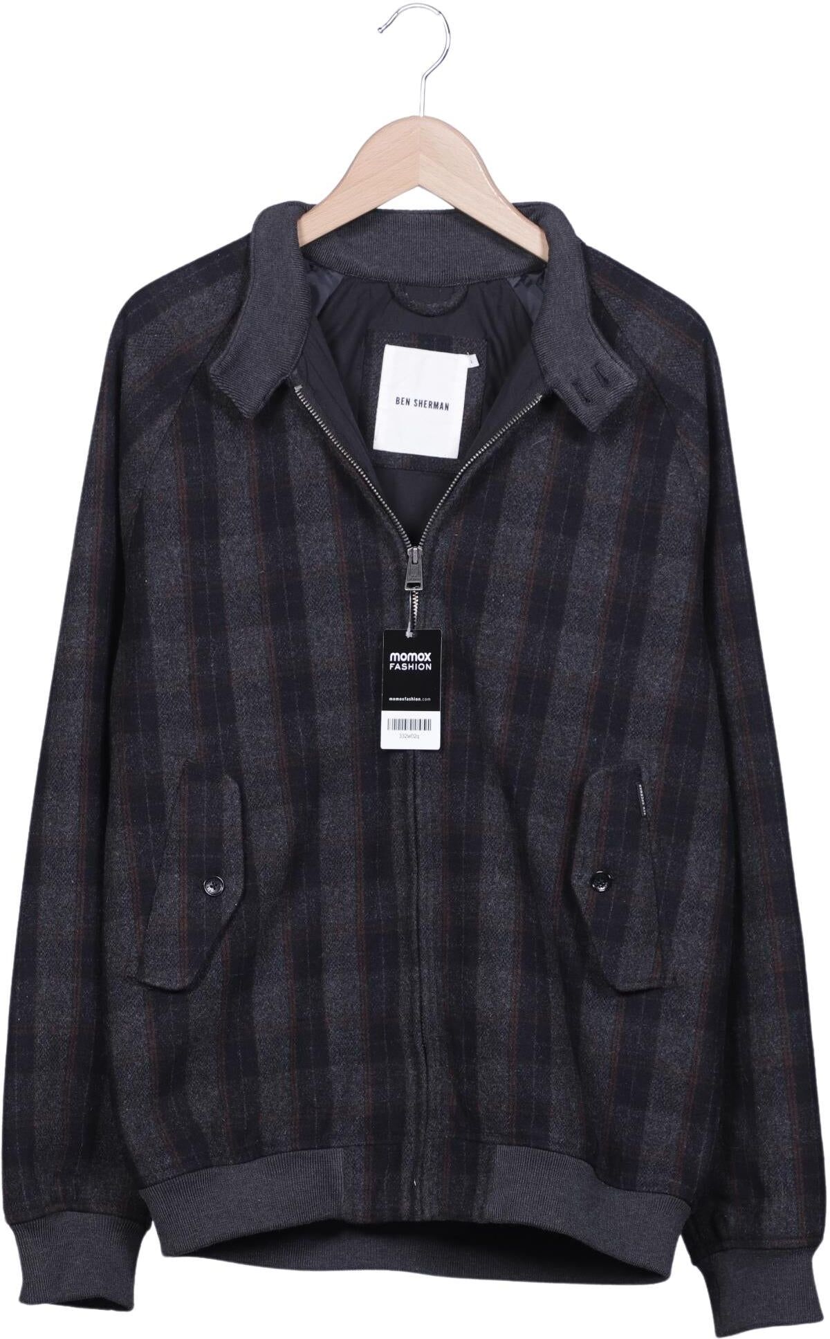 Ben Sherman Herren Jacke, Grau, Gr. L, Wolle / Synthetik / Baumwolle - Second Hand