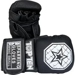 TOP TEN MMA Sparringhandschuhe „Contender“, Größe M in Schwarz Schwarz