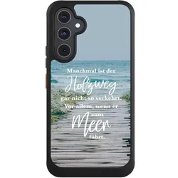 Nivocase Hülle für Samsung Galaxy A54 5G Handyhülle NIVOcore Case Schwarz Statement Strand Spruch (Samsung Galaxy A54 5G), Smartphone Hülle, Schwarz