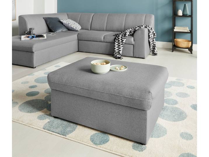 DOMO collection Hocker Topper, mit Wellenunterfederung, auf Kunststoffgleitern