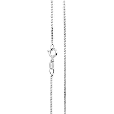 Silberkette OSTSEE-SCHMUCK "Ostsee-Schmuck Kette Panzer diamantiert 1,3 mm breit" Gr. 42, silber, Halsketten, Damen, 42cm, Silber 925 (Sterlingsilber), L: 40, Silberkette