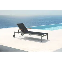 OUTFLEXX Rollliege, schwarz, Edelstahl/Textilene, mit Gasfeder, 195,5x74x35cm