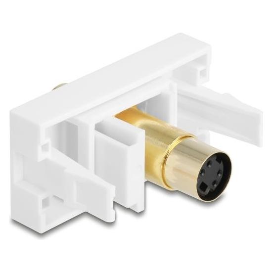 Delock Easy 45 Modul Mini-DIN 4 Pin Buchse zu Buchse vergold (Netzwerk Kupplung) (90872)