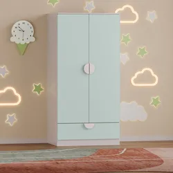 Kinderkleiderschrank Sandnes mit Schublade 123x60x40 cm Mintgrün [en.casa]