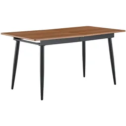 OKWISH Esstisch MDF und Metall Walnuss 190,5x80x76,2 cm, rechteckig, pflegeleichte Holzoptik, für 6–8 Personen