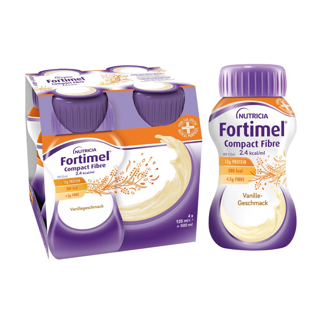 Fortimel Compact Fibre Vanille 4x125 ml Flüssigkeit