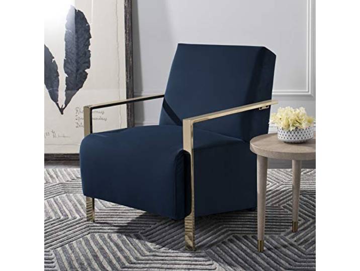 SAFAVIEH Modern Upholstered Accent Chair, in Navy