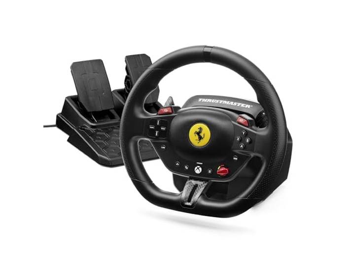 Thrustmaster T98 Ferrari 296 GTS – Offizielles Ferrari Rennlenkrad & Pedal-Set für Xbox Series X S, Xbox One & PC – Bungee-Cord-System, Magnetische Pedale, Manettino-Wahlschalter