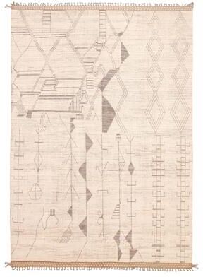 ECARPETGALLERY Hand-knotted Pak Finest Marrakesh Cream Wool Rug - 9'9 x 14'0