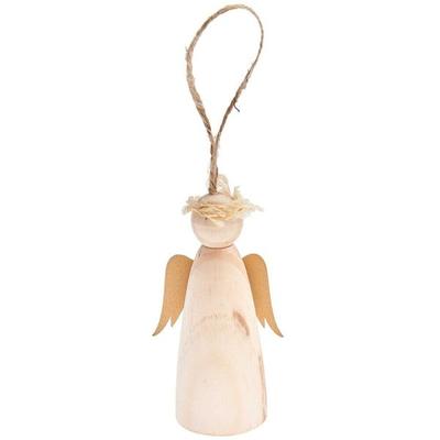 Holz-Engel mit Krone 9 cm,