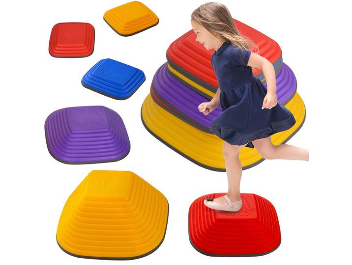 ComfortXL Balance-Trittsteine De-10178 6 Teile, rutschfest Bunt, Mehrfarbig, Kunststoff, 34.3x15.5x34.3 cm, Spielzeug, Sonstiges Spielzeug