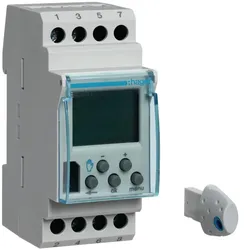 Hager EG103V Wochenschaltuhr, 1 Wechslerkontakt, 16A, 2 PLE, 12/24V, digital