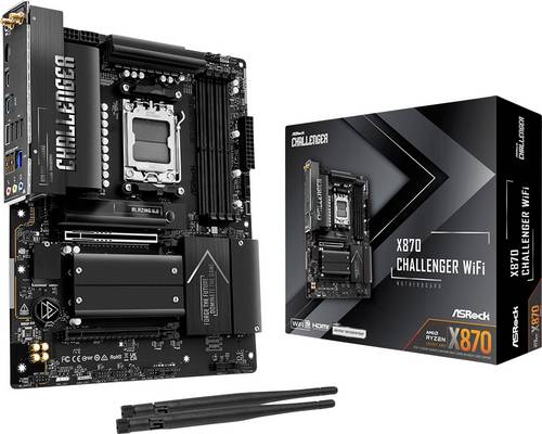 ASRock X870 Challenger WiFi (AM5) (D) Mainboard Sockel (PC) AMD AM5 Formfaktor (Details) ATX Mainboard-Chipsatz AMD X870