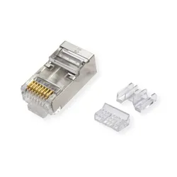 ROLINE RJ-45 Modular Plug geschirmt Cat.6A (Class EA), für Massiv-/Litzendraht, 10 St.