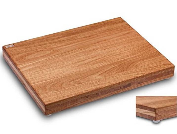 Schneidboard Eiche Premium - Design Schneidebrett Aus Holz - Made In Germany - 53x40x6 cm - Mit 2 Gratis Schneidauflagen