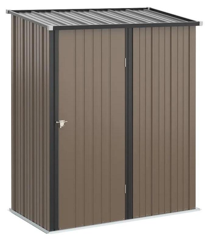 Gartengeräteschuppen - Metallschuppen für Werkzeuge - 161,5x94,5x196 cm - Wasserdicht und wetterfest - Abschließbare Tür - Braun