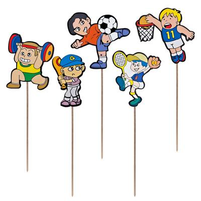 100x Deko-Picker "Sportler" 19cm