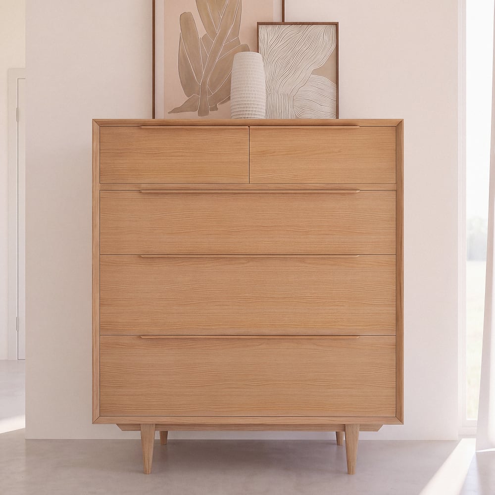 Maisons du Monde Commode en placage chêne, L100 cm Beige 100x110x45cm