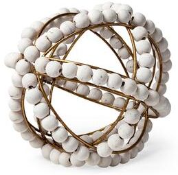 Mercana Espanlade I Small 9L x 9W White Wooden Beaded Orb