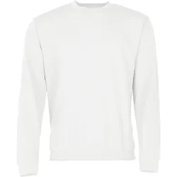 James & Nicholson Round Sweat Heavy Sweatshirt schwere Qualität WOW, white, 2XL