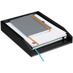 relaxdays Schwarze Briefablage stapelbar braun, 25x6x33 cm