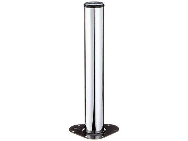 DIY Element System Möbelfuß rund – Stahlrohrfuß, ideal als Tischbein für die Gestaltung individueller Möbelstücke – Ø 60 mm, Länge 400 mm, Chrom