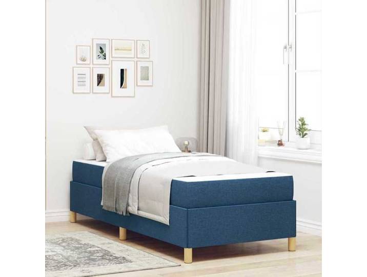 Lit à ressorts avec matelas-Sommier à ressorts de lit Bleu et Blanc 100 x 200 cm Mousse 612100