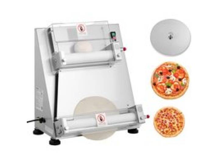 VEVOR Formeuse à pizzas 7,6-40,6 cm, presse à pâte électrique commerciale 390 W, 260 feuilles par heure, laminoir à pâte à pizza semi-automatique en acier inoxydable, épaisseur réglable avec couvercle