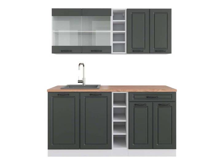 Cuisine R-Line 160cm PT Chêne Anthracite campagne/Blanc Vicco 42418