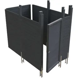 Skan Holz Abstellraum C7 für Carports - Profilschalung schiefergrau
