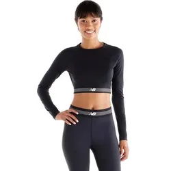 NEW BALANCE Damen Shirt AC Fitted Long Sleeve, Größe L in Schwarz 623