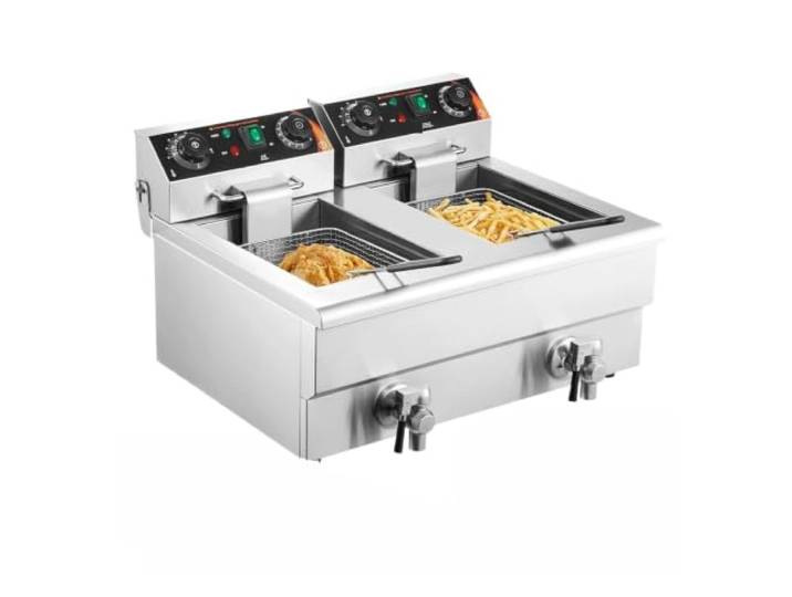 Kommerzielle Fritteuse, 2 X 11,6 Qt/11 L, Doppeltes Edelstahlöl