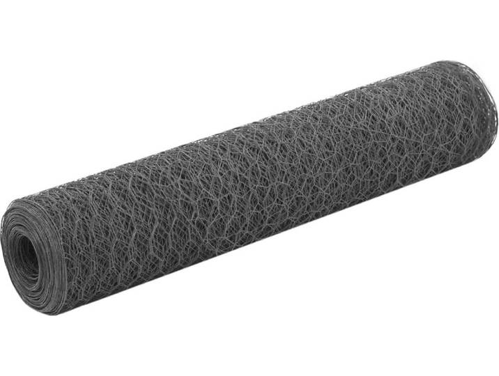 vidaXL Clôture en fil de fer acier avec revêtement PVC 25x0\,75 m Gris